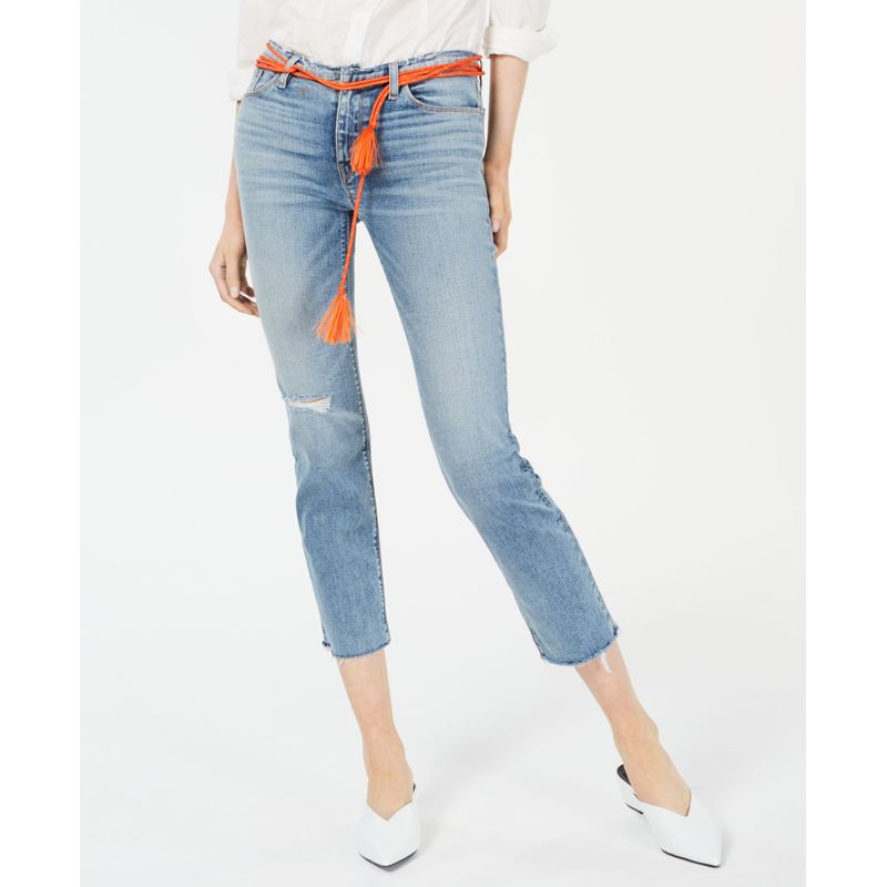 Hudson Jeans Barbara Belted Cropped Jeans